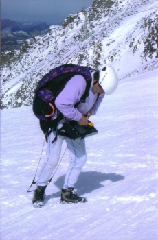 vor dem Start am Gletscher ...